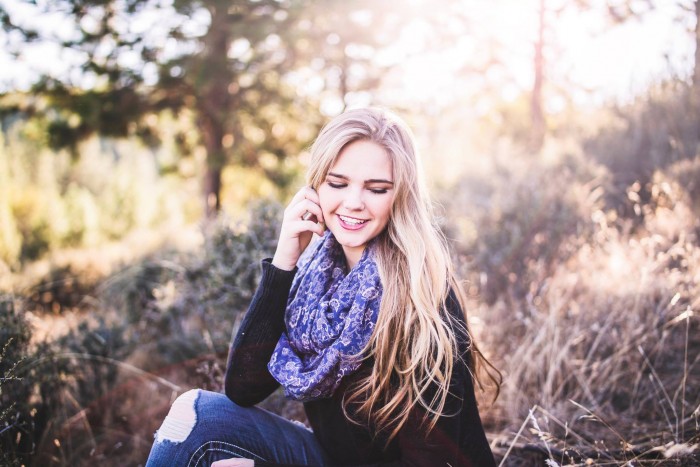 Senior portrait in the woods