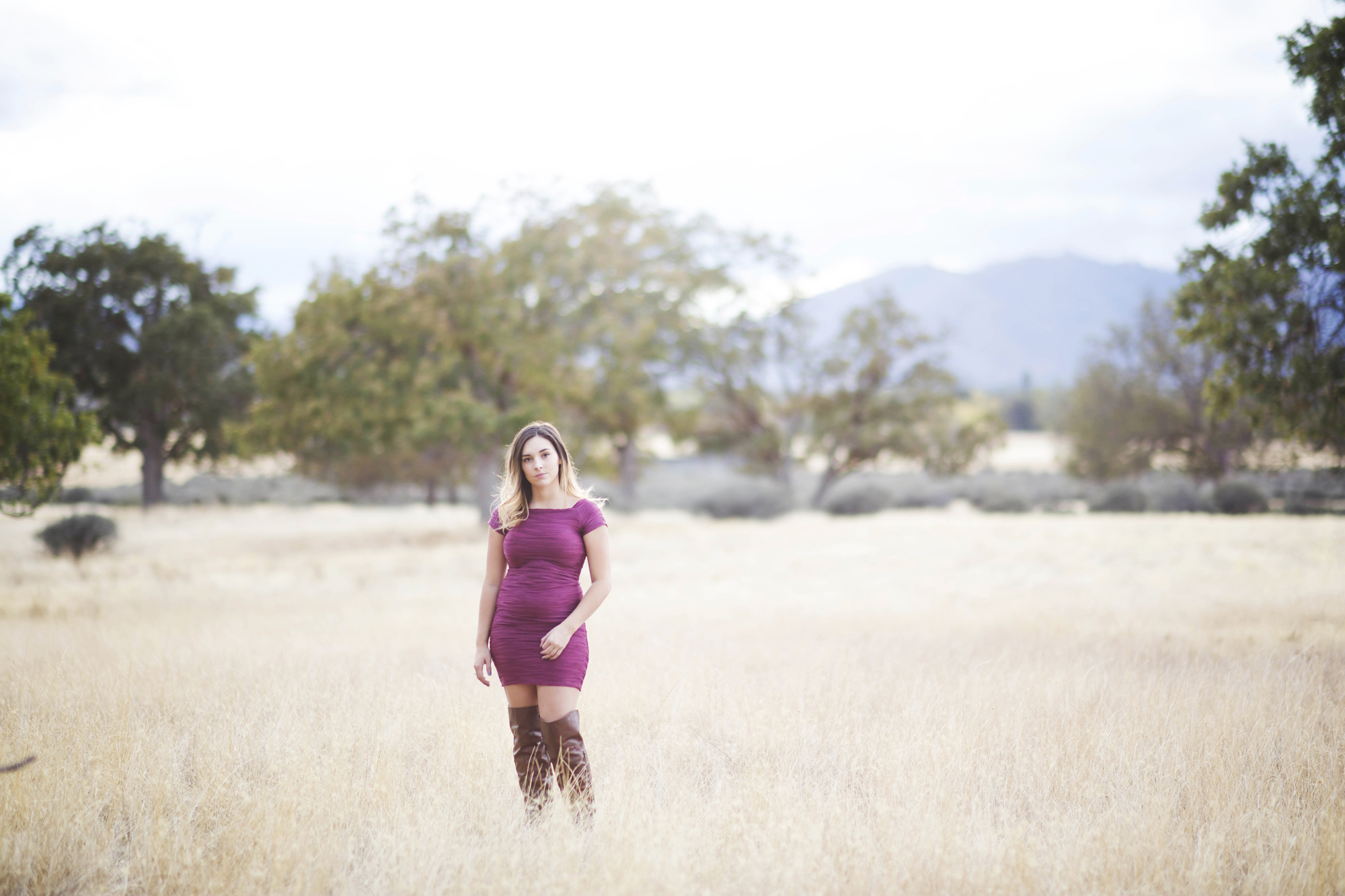 Senior portrait purple dress