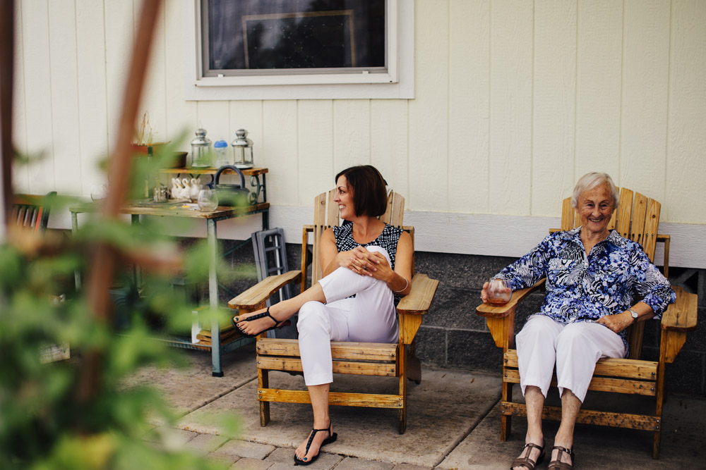 Family members wait for the wedding to begin