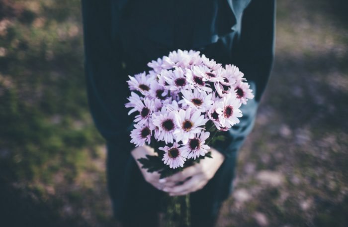 Senior photos with flowers