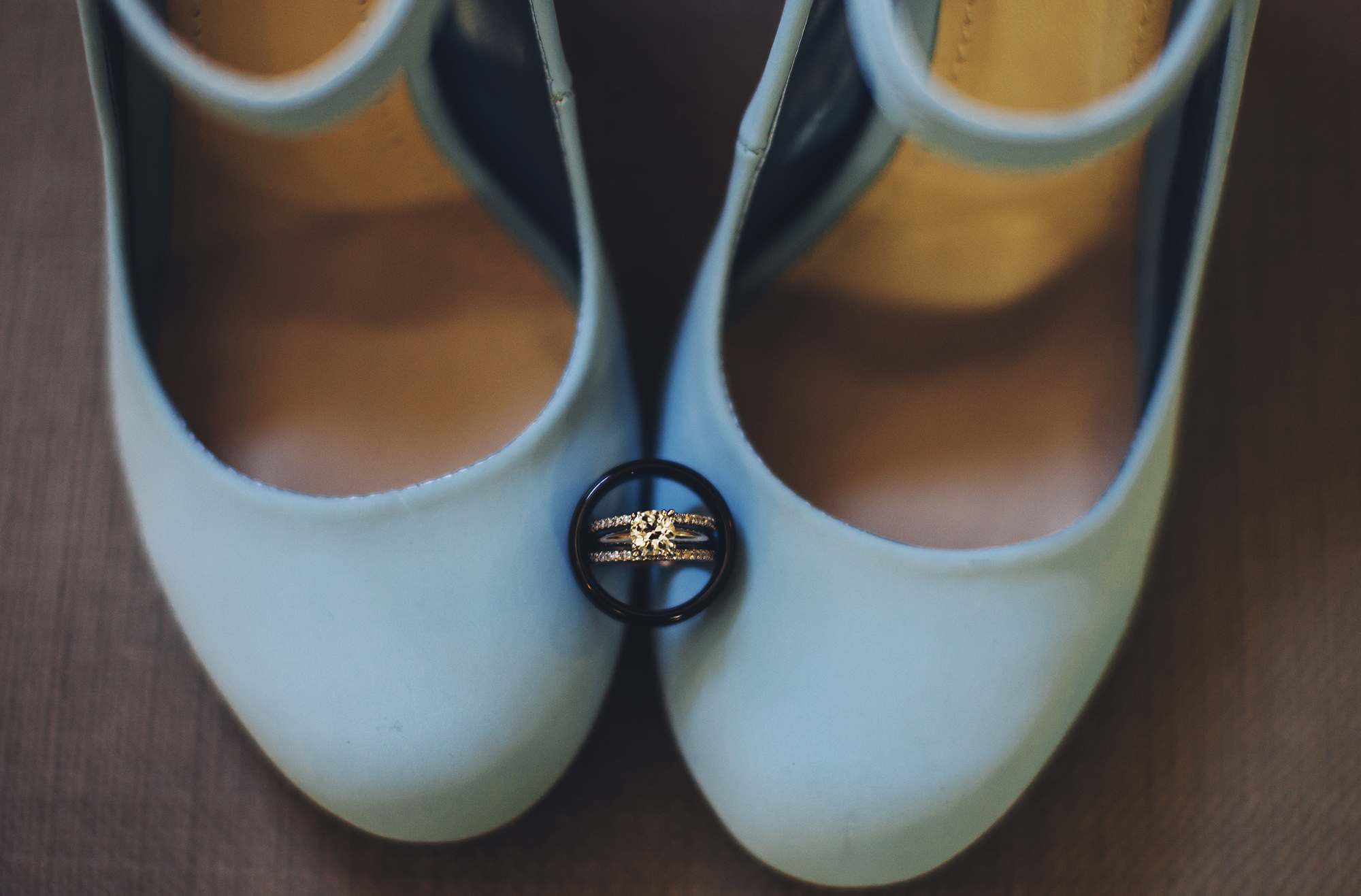Cute Teal Wedding Shoes & Rings