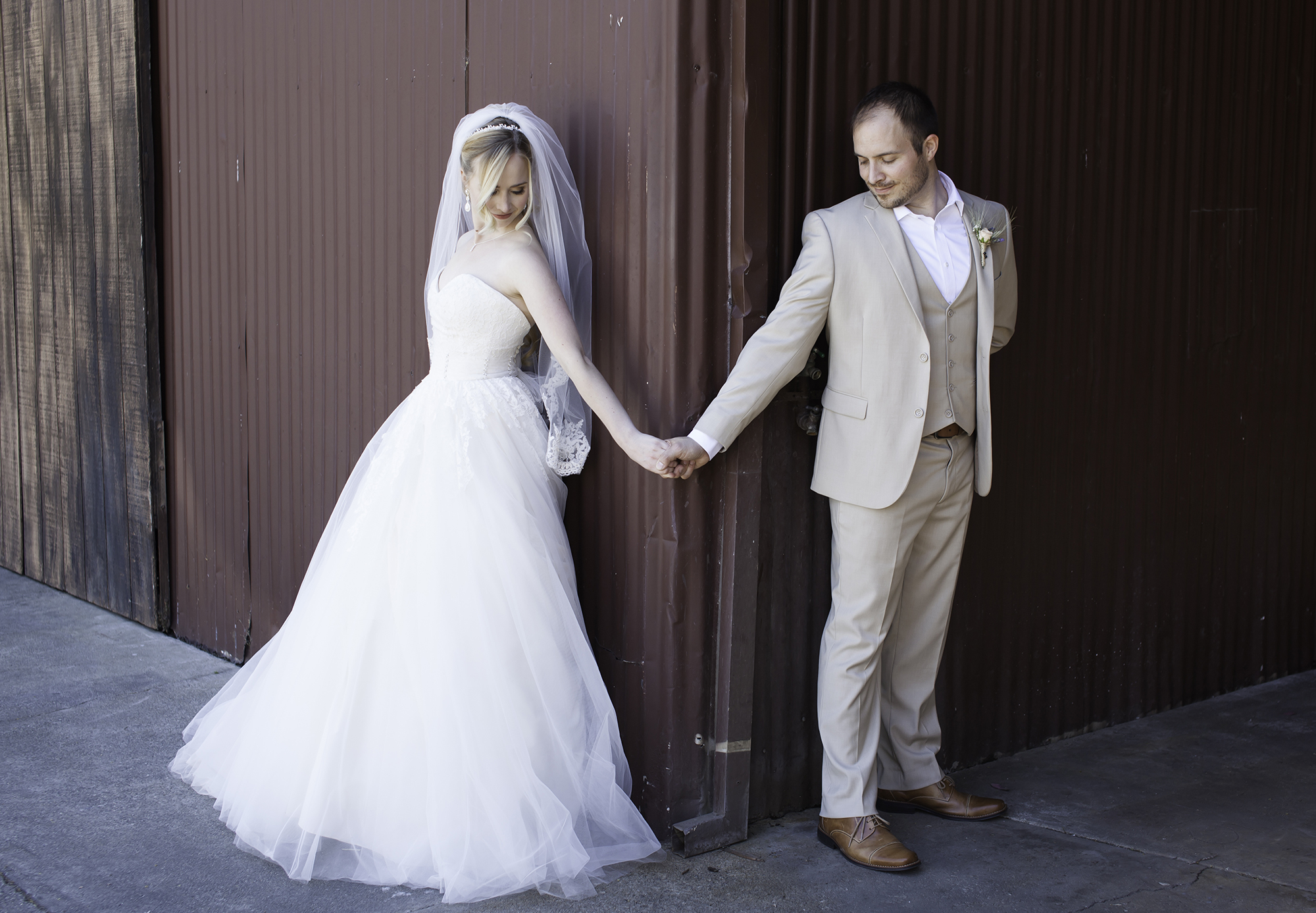 Holding hands before the wedding